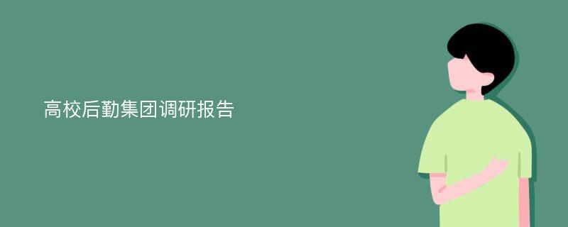 高校后勤集团调研报告