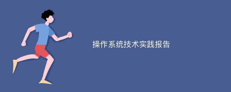 操作系统技术实践报告