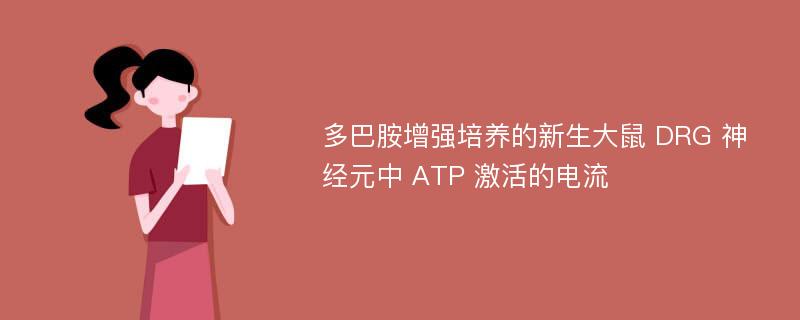 多巴胺增强培养的新生大鼠 DRG 神经元中 ATP 激活的电流